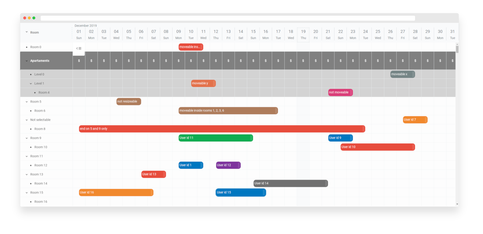 vue gantt schedule timeline calendar npm